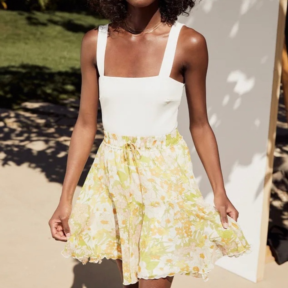 Lulus Bloom Service Floral Tiered Skirt